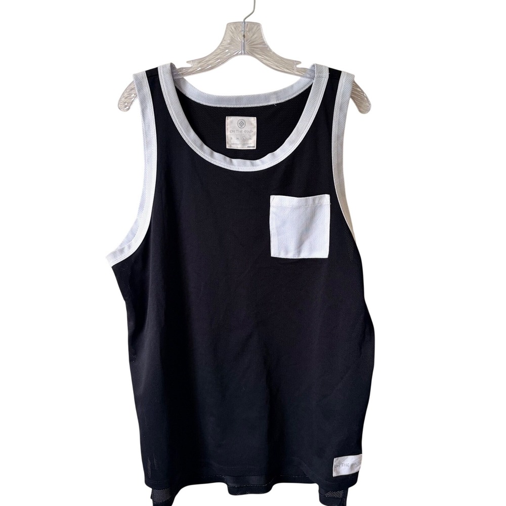 On The Byas Black Mesh Basketball Jersey Tank Top Pocket Size L Streetwear